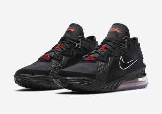 Nike LeBron 18 Low Black White University Red